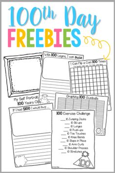 100th Day Of School Activities, 100 Días De Clases, Math Language, 100th Day Of School Crafts, 100s Day, 100 Day Of School Project, 100 Day Celebration, School Printables, School Celebration