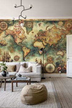 Vintage Historical World Map Wallpaper from HappyWall Maps Wallpaper, Old Maps As Wallpaper, Antique World Map Wallpaper Iphone, Map Mundi Wallpaper, World Map Wallpaper Office Room, Antique World Map Wallpaper, World Map Wallpaper, Home Decor Style, Map Wallpaper