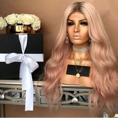 Pink Color Hair, Wig For White Women, Celebrity Wigs, Wavy Style, Halloween Wigs, Natural Wigs, Curly Hair Wig, Head Set, Beautiful Wigs