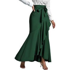 100% Polyester Pull On Closure Hand Wash Or Machine Wash. Do Not Bleach. Ruffle Fishtail Long Skirt, Tie Waist, Self Tie Knot, Split Front, High-Waist, Fishtail Hem Skirts For Women And Girls. Wrap Front Ruffle Hem Maxi Skirts Feature With Flowy Bottom And Full Length, Solid Color, Waist With Ties, Knot Tie Front Swing Maxi Dress With Waistband. High Waisted Pleated Mermaid Skirt, Knot Waist, Summer Fishtail Party Long Skirt Perfect For Party, Club, Office, Business, Dating, Prom Frill Skirts, Ruffle Midi Skirt, Spring Skirt Outfits, Vintage Denim Skirt, Skirt Outfits Fall, Maxi Lace Skirt, Knit Maxi Skirt, Wrap Maxi Skirt, Women's Tie