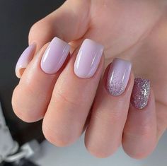 Bridesmaids Nails, Lilac Nails, Purple Acrylic Nails, Square Nail Designs, Purple Nail Designs, Lavender Nails, Summer Toe Nails, Simple Gel Nails, Summery Nails