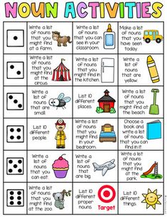 Noun Activity, Speaking Activities English, Nouns Activities, English Activities For Kids, Visual Schedules, Choice Boards, Speaking Activities, Task Boxes