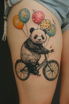 Simple Panda Tattoo, Cute Panda Tattoo, Panda Tattoo Ideas, Panda Tattoo Design, Dumbest Tattoos, Cubs Tattoo, Becoming A Tattoo Artist, Hand Pin, Panda Tattoo