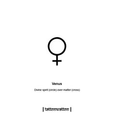 the venus symbol is shown in black and white, with an arrow pointing to it