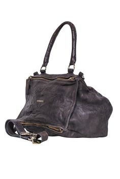 This ultra-stylish Givenchy taupe leather satchel is the perfect grunge it girl accessory. The crinkle leather bag features a top handle and adjustable crossbody strap for fashion-forward versatility, you'll never want to go without it! Swap out your basic black purse for this edgy essential and enjoy the compliments. Made in Italy 100% Leather Fabric lining Zipper top closure Two front zipper pockets Removable straps Minor rubbing and cracks on straps and corners Height 12" Width 12" Depth 6" H Textured Leather Satchel Bag For Fall, Textured Leather Satchel For Fall, Fall Textured Leather Shoulder Satchel, Fall Travel Satchel With Handle Drop, Fall Textured Leather Satchel Bag, Trendy Textured Leather Satchel Shoulder Bag, Trendy Textured Leather Satchel For Travel, Trendy Textured Leather Satchel Bag, Textured Leather Travel Bags For Fall