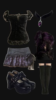 Purple Goth, Goth Outfit Ideas, Scene Outfits, Grunge Goth, Gothic Outfits, Goth Outfits, Alternative Outfits