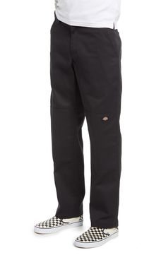 Soft and stretchy twill cotton enhances the comfort of contemporary workwear pants featuring a sturdy double knee to reduce wear and tear. Style Name:Dickies Men's Flat Front Double Knee Pants. Style Number: 6196860.