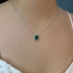 Baguette Tourmaline Silver Necklace Elegant Emerald Cut Tourmaline Jewelry, Elegant White Gold Necklace With Rectangular Stone, Elegant Green Baguette Cut Necklace, Elegant Baguette-cut Tourmaline Jewelry, Elegant Baguette Cut Tourmaline Jewelry, Elegant Green Baguette-cut Emerald Necklace, Elegant Green Baguette Cut Emerald Necklace, Formal Emerald Baguette Cut Necklace, Fine Jewelry With Baguette Cut Tourmaline