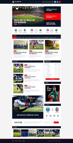 an image of a sports website design