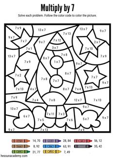 a coloring page with numbers and shapes to color