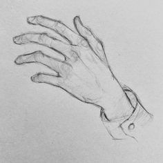 a pencil drawing of a hand reaching out to touch someone's arm with their thumb