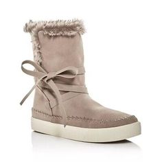 Taupe Suede Boots, Grey Suede Boots, Cold Weather Boots, Short Boot, Faux Fur Boots, Waterproof Winter Boots, Suede Leather Boots, Pull On Boots, Womens Toms