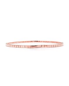 Our half bangle reiterated in 1 carat of diamonds, this bracelet features a uniquely flexible design due to a titanium wire woven within the links. Carat | 1 ctw (+/- .01cts)Clarity | SIColor | DEFCut | Round BrilliantGold | 14 karat Note: In-stock products ship same-day or next-day depending on the time of your order. For made-to-order items please allow up to 1-3 weeks to ship your newest piece of fine jewelry. Stackable Rose Gold Bangle Chain Bracelet, Stackable Rose Gold Bangle Bracelet, Rose Gold Stackable Bangle Chain Bracelet, Flexible Metal Bangle For Formal Occasions, Stackable Rose Gold Diamond Bangle Bracelet, Rose Gold Bangle Bracelet With Jubilee Design, Fine Jewelry Flexible Bangle Bracelets, Modern Stackable Bangle Tennis Bracelet, Flexible Bangle Bracelet In Fine Jewelry Style