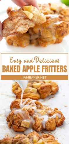 an easy and delicious baked apple fritters recipe that is ready to be eaten