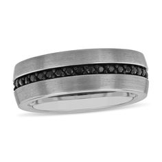 men's wedding band with black diamonds