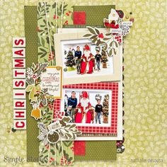 a scrapbook page with christmas pictures and words on it, including santa's helper