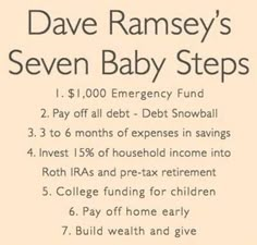 an ad for the save ramsay's seven baby steps program, with instructions on how to use it