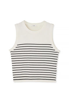 Sleeveless Knitted Striped Top Knitting Materials, Round Neckline, Summer Outfits, Relaxed Fit, Wardrobe, Design