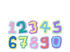 the numbers are colored and have different shapes