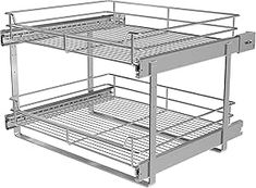 a metal bunk bed frame with two drawers on the bottom and one drawer at the top