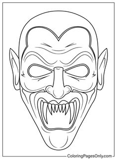 a scary mask with teeth and fangs on it's face is shown in black and white