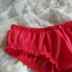 Pink Cotton Bloomers For Beach, Cotton Voile Fabric, Panty Style, Voile Fabric, Satin Roses, Decorative Paper, Coral Red, Cotton Voile, Pink Satin