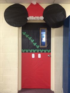 a door decorated to look like mickey mouse