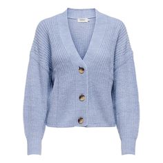 Only Women Cardigan-Cardigan-Guocali Short Cardigan, Blue Heron, Blue Cardigan, White Cardigan, Knitwear Cardigan, Only Fashion, Sweater Pattern, Womens Clothing Sizes, Long Sleeve Cardigan