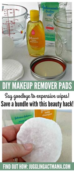 Juggling Act Mama shows you how to to make DIY MakeUp Remover Pads that leave your skin feeling clean and fresh for a fraction of the cost. Diy Brush Cleaner, Coconut Oil Makeup Remover, Diy Makeup Remover Pads, Diy Makeup Brush Cleaner, How To Remove Makeup, Diy Makeup Brush, Makeup Pads, Diy Makeup Bag