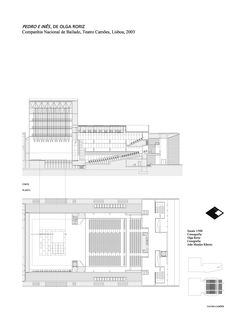 an architectural drawing shows the interior and exterior of a building