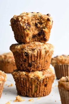 several muffins stacked on top of each other