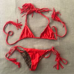 Like New, Rare Acacia Swimwear Bikini, Size Small Bottom & Medium Top. Top Is Similar To Humuhumu Style With Braided Ties & Tassels. Bottom Is Similar To Polihale Style, Also With Tassels Side Ties. No Flaws. Worn Only A Few Times. Acacia Swimwear Bikinis, Acacia Swimwear, Top Top, Womens Swim, Tassels, Red, Women Shopping, Color