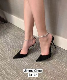 Bow Heels Outfit, Hoco Heels, Black Jimmy Choo, Elegant Shoes Heels, Fairy Shoes, Fashion Shoes Heels, Pose Fotografi