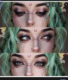 Nem Halloween Makeup, Elven Makeup, Viking Makeup, Witchy Makeup, Fantasy Make-up, Halloween Make-up Looks