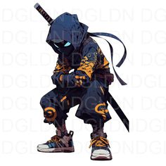 Urban Ninja Concept Art, Urban Samurai Concept Art, Samurai Helmet Design, Ninja Character Design, Ninja Accessories, Ninja Streetwear, Streetwear Stickers, Tattoo Ninja, Street Ninja