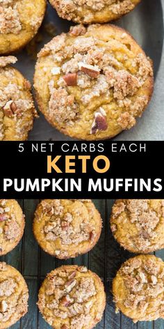 keto pumpkin muffins with text overlay