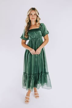 Different Life Dress - One Loved Babe Exclusive Church Fits, Green Tulle, Squared Neckline, Banquet Dresses, Prom Dresses Modest, Dream Dresses, School Dances, Prom Ideas, Wedding Guest Dresses