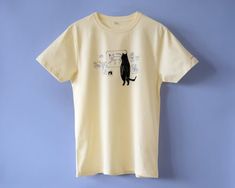 Cat gallery t-shirt AL Screen Printing Shirts, Hand Screen Printed, Buy A Cat, Direct To Garment Printer, Cute Shirts, Cool Shirts, Cotton Tee, Size Chart, Shirt Style