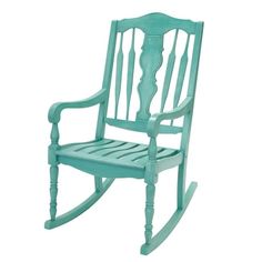 a blue rocking chair on a white background