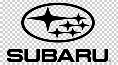 the subaru logo is shown in black and white, with an image of a star on