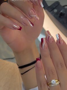 Fancy Nails Designs, Cute Nail Designs, Fancy Nails, Perfect Nails, Simple Nails, Christmas Nails, Stylish Nails, Nails Inspiration, Cute Nails