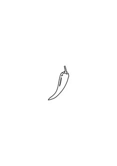 a black and white drawing of a chili pepper