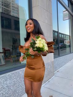 Brown Birthday Dress Black Women, Brown Dress Birthday Outfit, Brown Dress Black Women, Brown Birthday Dress, Brown Birthday Outfit, Brown Outfits For Black Women, Straight Sew In, Birthday Poses, Birthday Outfit For Women