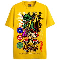 TOXIC TROLL T-Shirts DTG Small YELLOW Heart Clothes, Sunflower Yellow, Stay Weird, Comfy Shorts, Short Set, Clothing Co, Knit Collar, Fashion Tees, Tee Shop