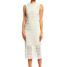 Mirian Sleeveless Structured Lace Dress Nwt Ivory Size 4 Elegant White Sleeveless Beach Dress, Elegant White Sleeveless Midi Dress, Elegant White Lace Sleeveless Dress, Elegant White Sleeveless Dress, Elegant Sleeveless Beige Midi Dress, Feminine Beige Sleeveless Midi Dress, Elegant Sleeveless Neutral Maxi Dress, Feminine Beige Sleeveless Maxi Dress, Elegant Sleeveless Cream Midi Dress