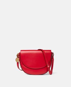 Discover Stella's Bright Red Frayme Medium Flap Shoulder Bag today. Free standard shipping is available on all orders. Shop online now. Timeless Brand, Vegan Alternatives, Flap Shoulder Bag, Gold Logo, Red Poppies, Goods And Services, Cotton Lace, Bright Red, Saddle Bags