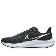 Nike Air Zoom Pegasus 39 'Black Dark Smoke Grey' DH4071-001 (SNKR/Men's/Light/Low Top/Breathable) Black Casual Sneakers For Marathon, Black Casual Marathon Sneakers, Casual Black Sneakers For Marathon, Casual Black Marathon Sneakers, Black Running Shoes For Marathon, Nike Air Zoom Pegasus 39, Intuitive Design, Marathon Running Shoes, Nike Air Zoom Pegasus