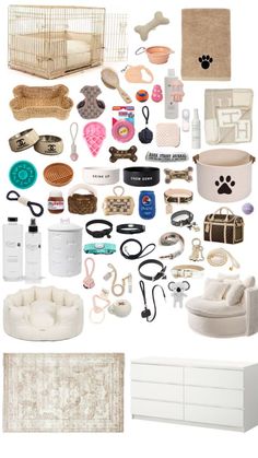 a collage of various items that include furniture, bedding and other things to put on the wall