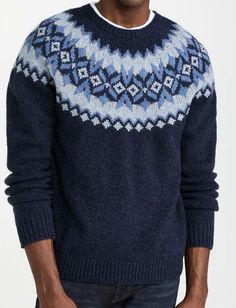 Polo Ralph Lauren Men 100% Wool Fair Isle patterned Yoke Navy Sweater 100% Wool Heavy weight Fair-Isle, snowflake patterned yoke X-Large Armpit to armpit: 23.5 inches Body length: 27 inches Ralph Lauren Shirt Women, Yoke Pattern, Yoke Sweater, Nordic Sweater, Olive Green Sweater, Cotton Jumper, Navy Sweater, Fair Isle Pattern, Sweater Collection