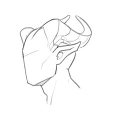 a drawing of a man's head with his eyes closed